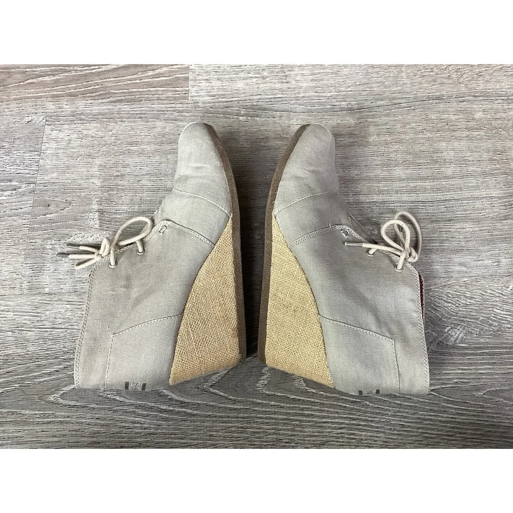Bobs By Skechers Womens Size 9.5 34287 Khaki Fabric Wedges Lightweight Booties
